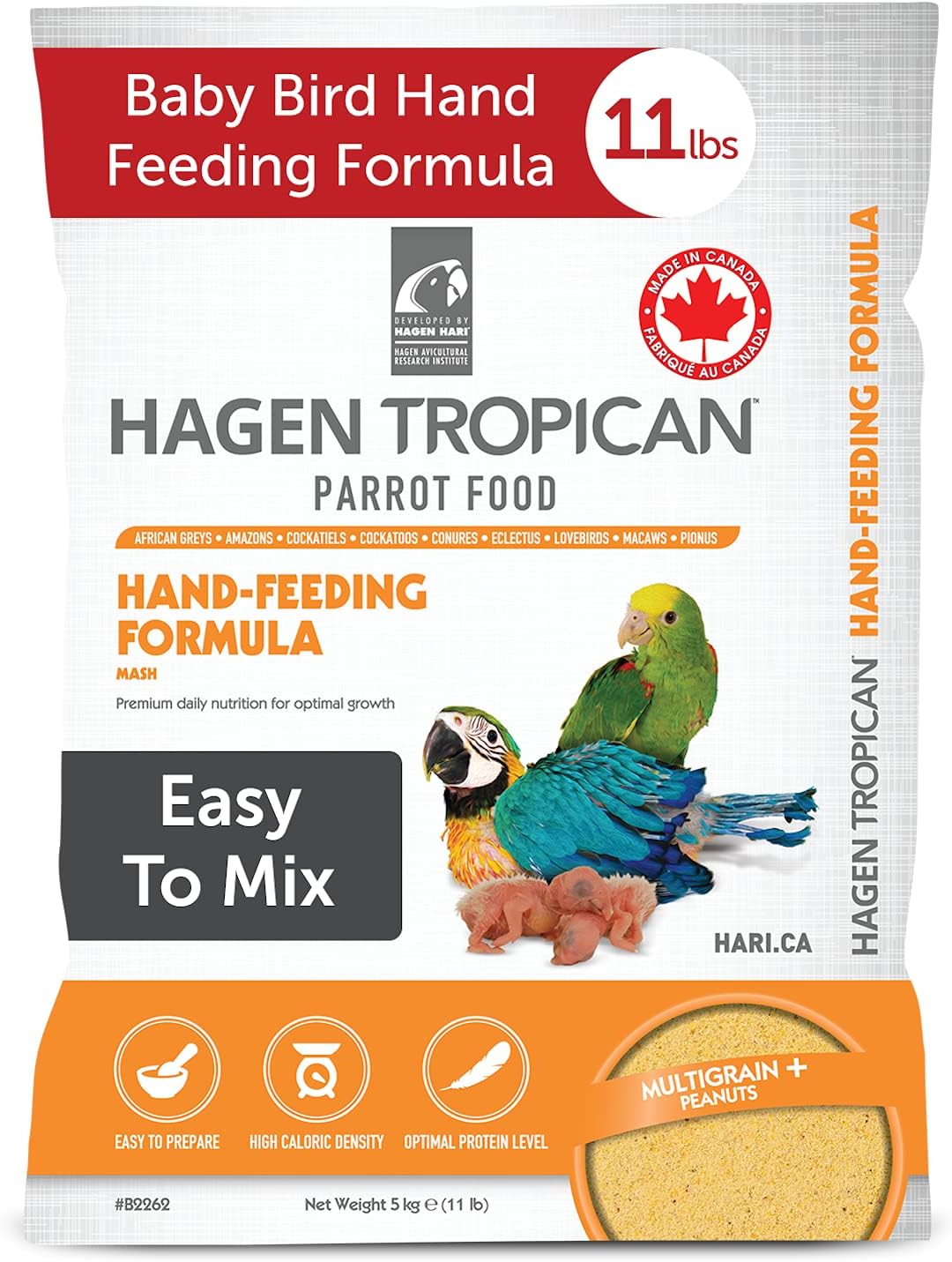 Hari Tropican Parrot Bird Food Hand-Feeding Formula 11lbs (B2262)