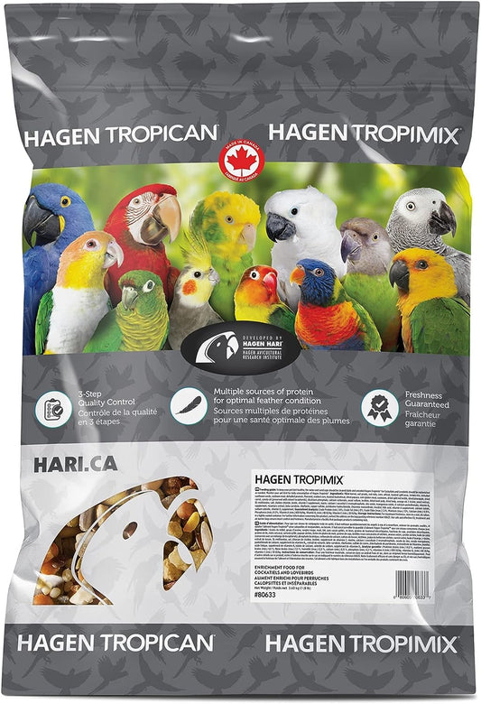 Hagen Hari Tropimix Bird Food for Cockatiels and Lovebirds 8lbs (80633)